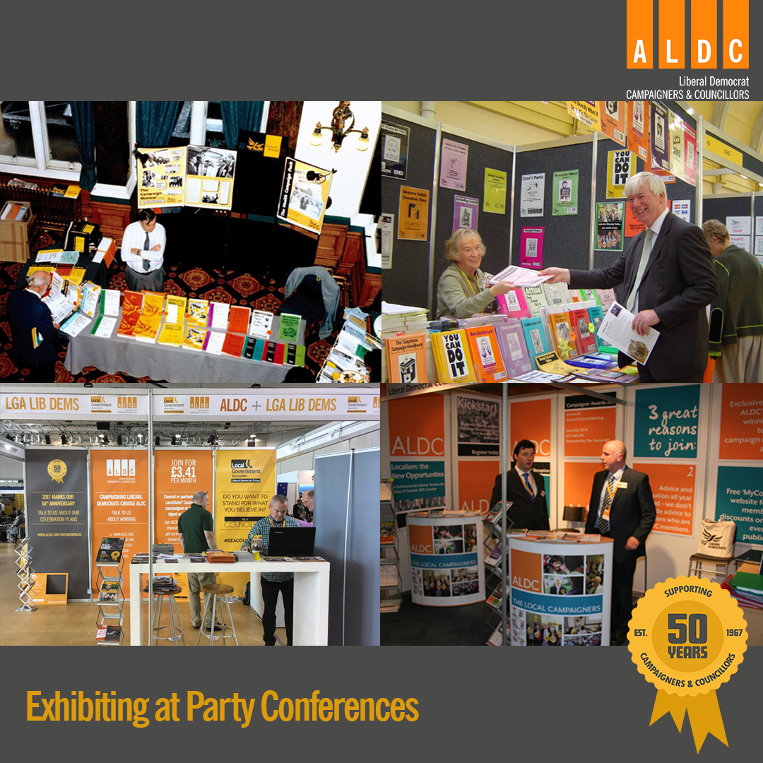 Exhibiting at party conferences throughout the years